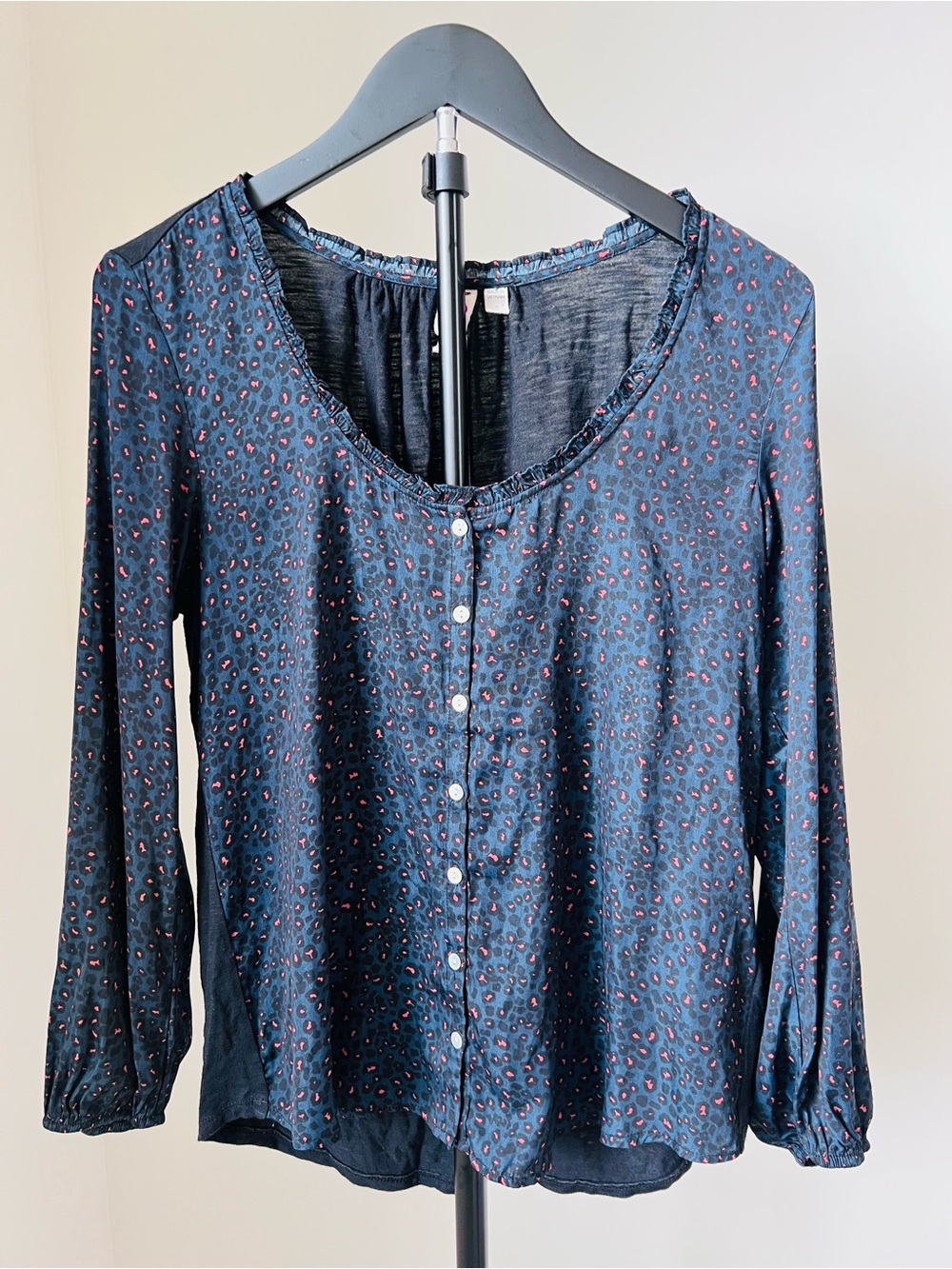 Anthropologie Dolan Marilyn leopard print Long-Sleeve Blouse S - Picture 4 of 9